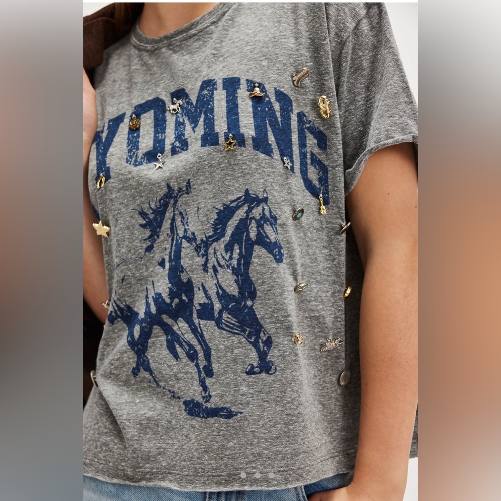 Tricia Fix x Free People Charm Tee in Heather Gray - Picture 4 of 7